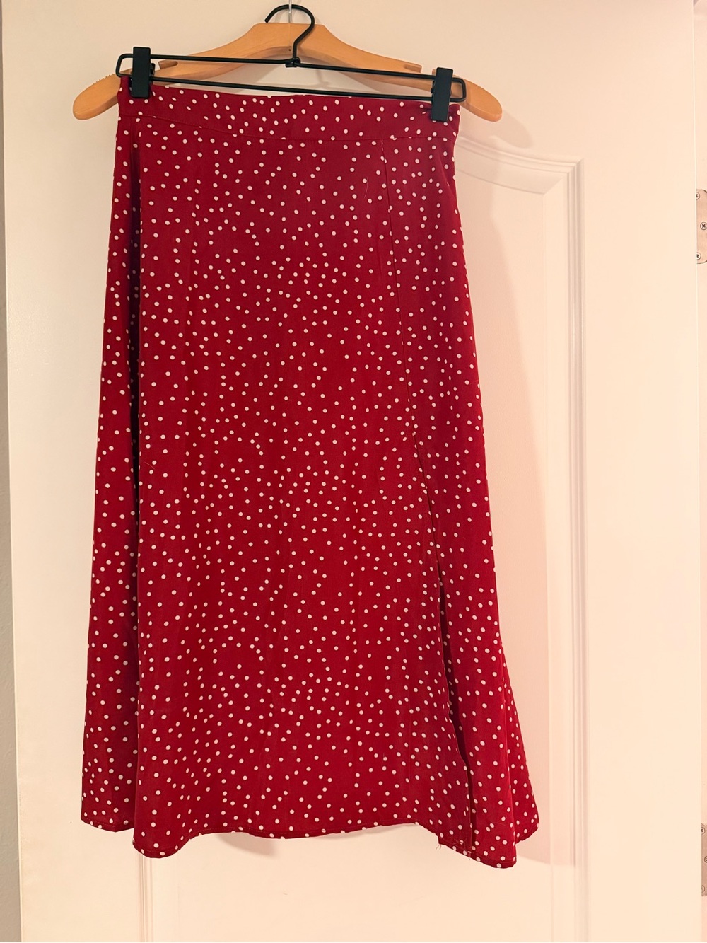 SHEIN Red Polka Dot A-Line Midi Skirt